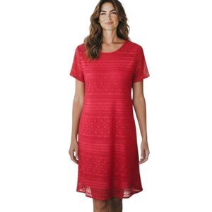 EVERLY RED LACE DRESS SZ.S EUC